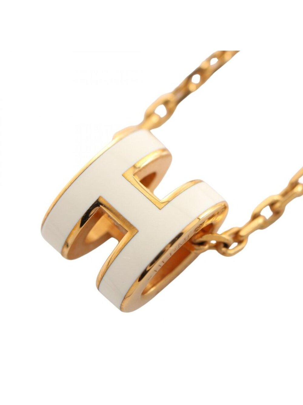 Hermes Necklace Mini Pop H White